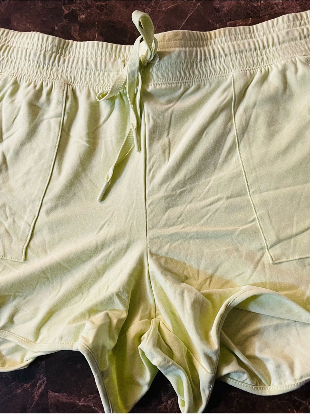 Athletic Works Neon Yellow Drawstring Athletic Shorts